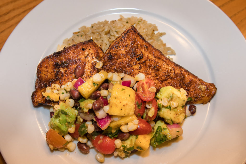 TACOSEASONED FLUKE WITH CHUNKY EVERYTHING SALSA Outdoor Tom